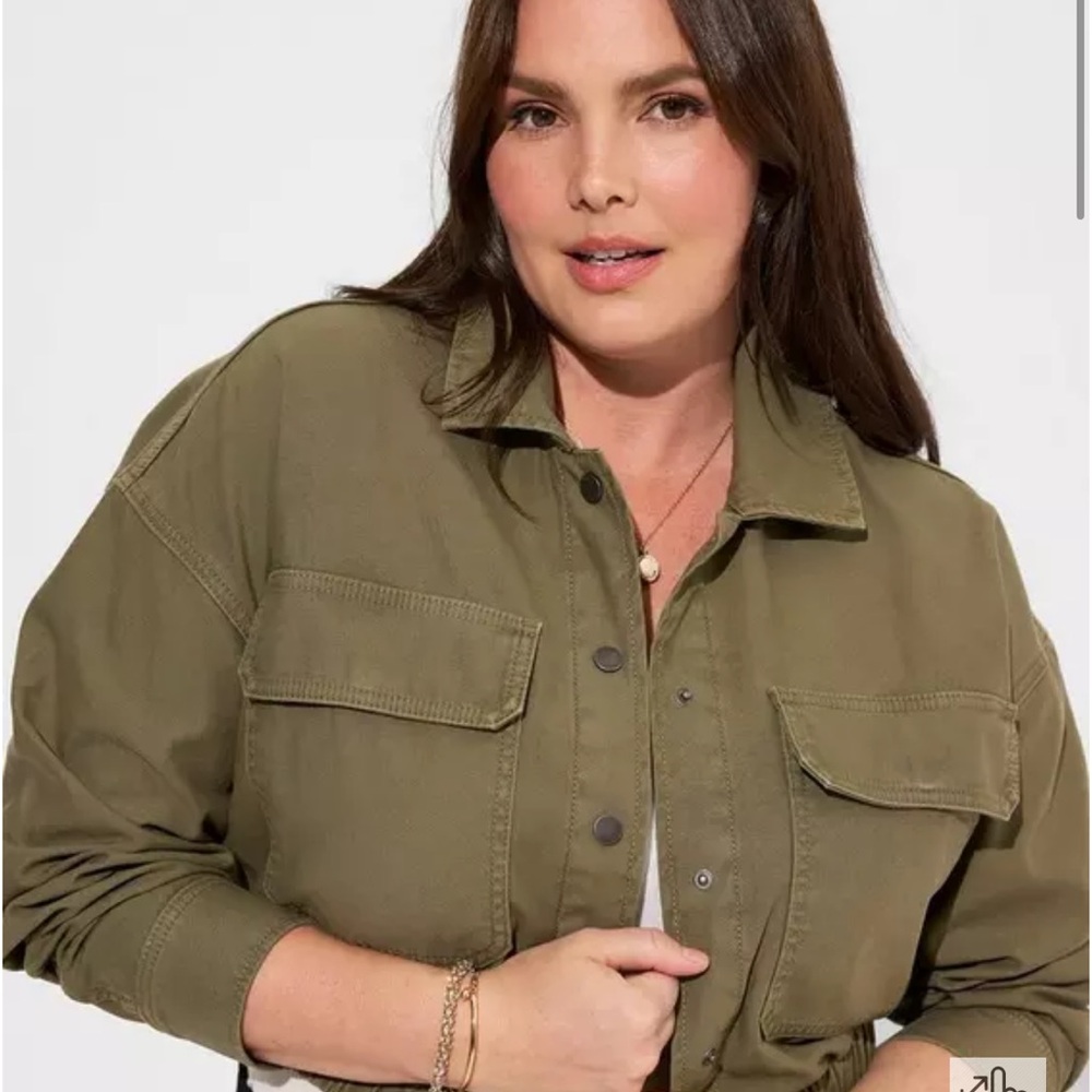 Cropped Twill Jacket